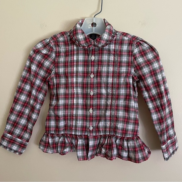 Polo Ralph Lauren Other - Polo Ralph Lauren Button Up Tartan Plaid Peplum Shirt Toddler Girl's Size 3T